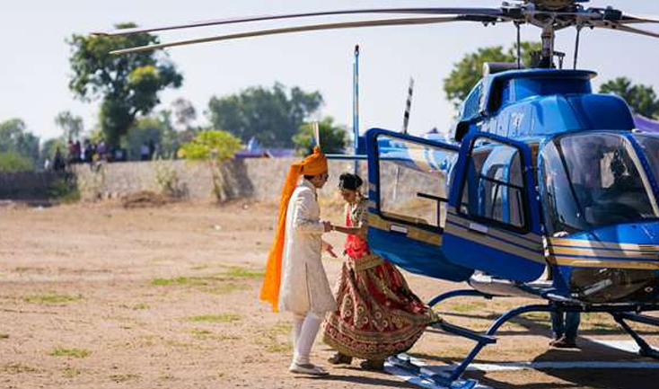 Helicopter Rental Service for Wedding in West Bengal